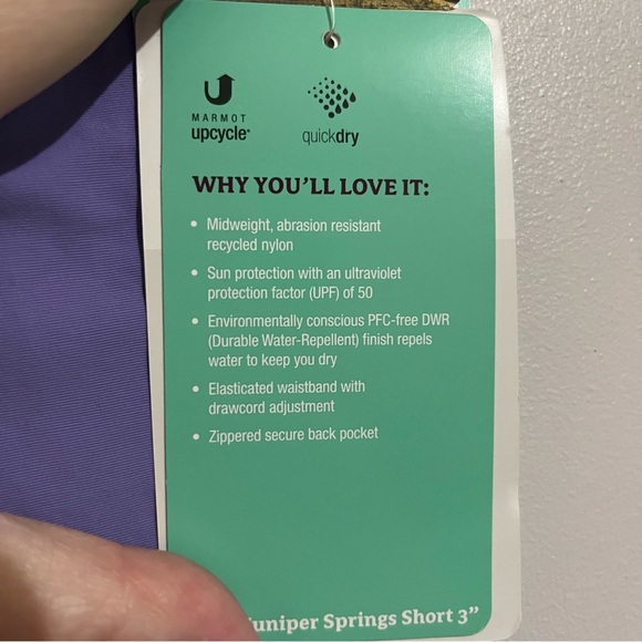 Marmot Women's Purple Athletic Shorts XL New Pull on side pockets drawstring - Picture 7 of 12